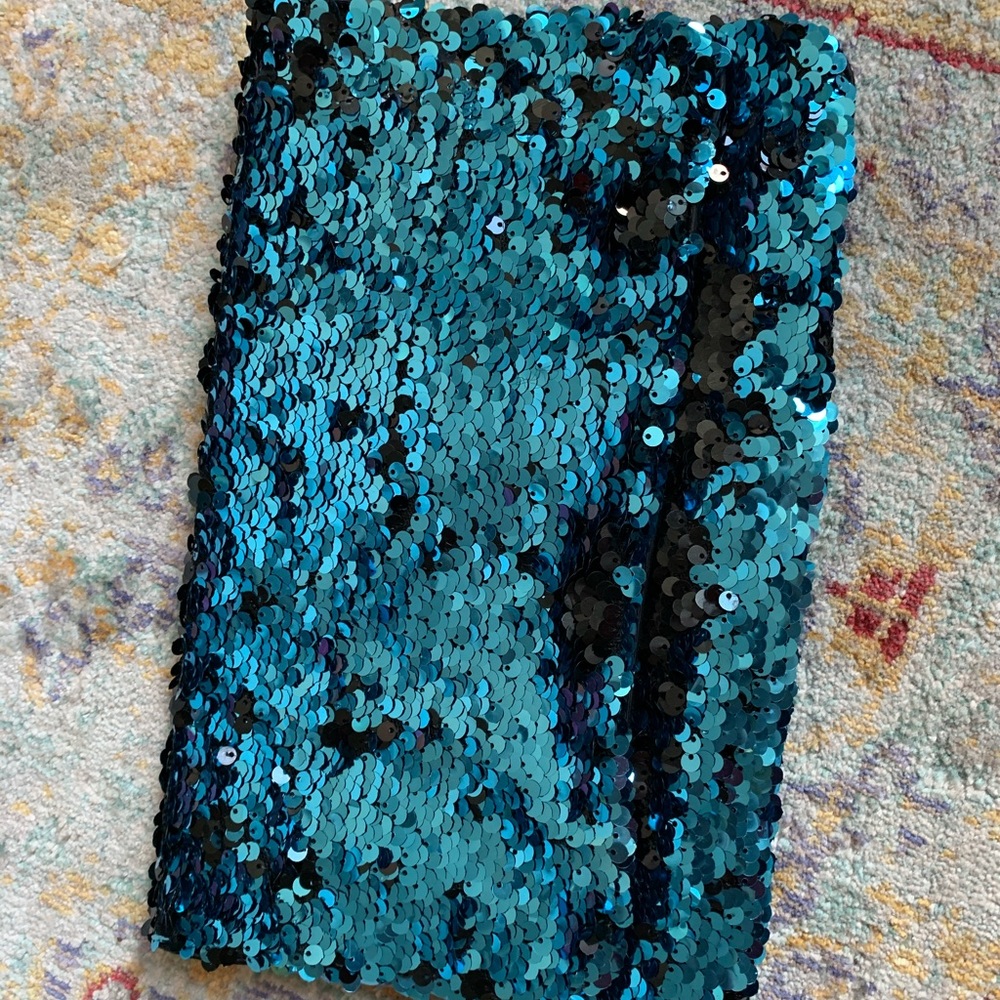 BCBG Max Azria blue sequin clutch